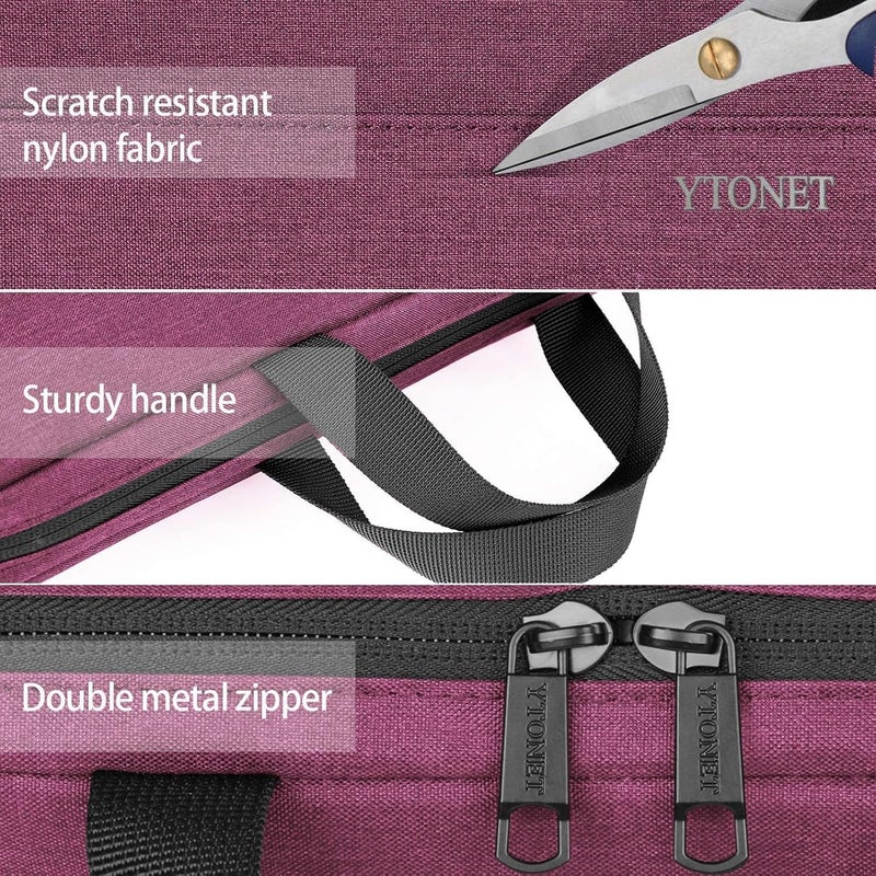 Ytonet Laptop Case 15.6 Inch, TSA Friendly Laptop Sleeve Cover with Handle for Women, Protective Slim Computer Carrying Case Compatible with HP Dell Lenovo Asus Notebooks, Purple Red - Image 4